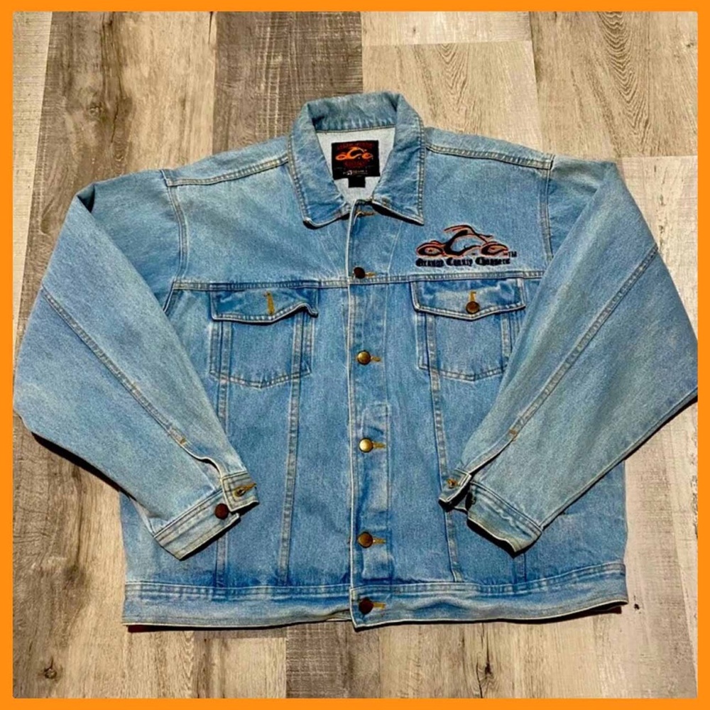 Vintage Authentic Original Orange County Choppers Denim Embroidered Jean Jacket - Picture 13 of 17